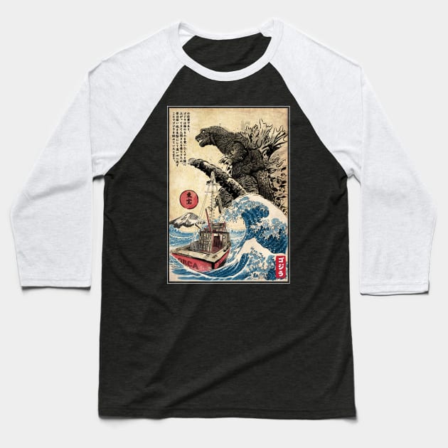 Orca in Japan Baseball T-Shirt by DrMonekers